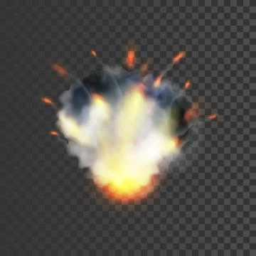 Realistic explosion symbol Stock Illustration