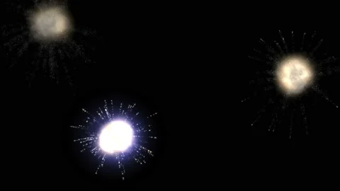 Realistic explosions of fireworks.Firework sparkler burning with lights in Stock Footage 106165822