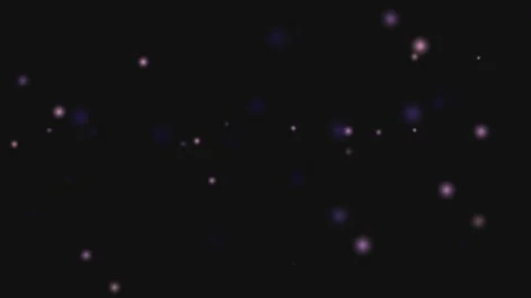 Realistic Faded Sphere Particles, Floating Purple Bokeh Dots on Dark Background Stock Footage 340596091