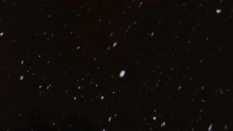 Realistic falling snow on black sky background Stock Footage 186753751