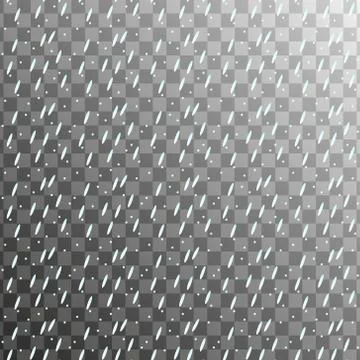 Realistic falling snowflakes or raindrops seamless pattern. Snow falls, drops Stock Illustration