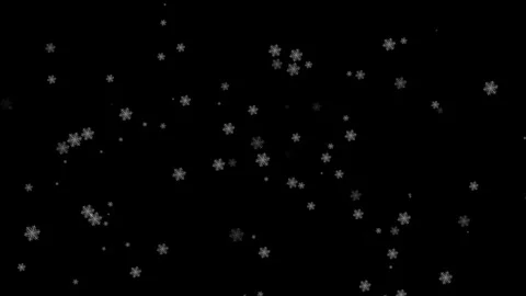 Realistic Falling Snowflakes Overlay Animation on Black Background 4K Stock Footage 340140142