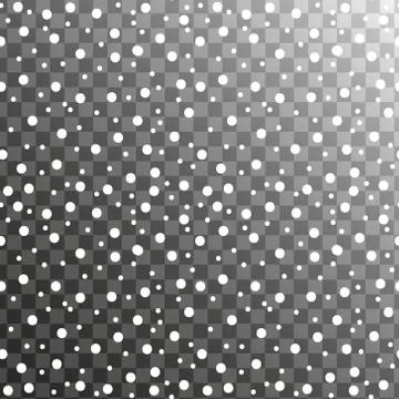 Realistic falling snowflakes seamless pattern. Snow falls isolated on a Stock Illustration