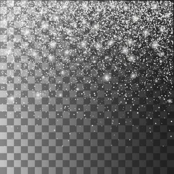 Realistic falling snowflakes on transparent background. Vector illustration. Stock Illustration