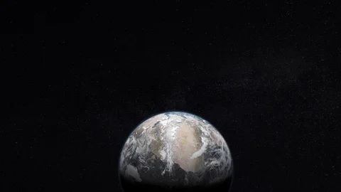Realistic far view of the Earth from space Stock Footage