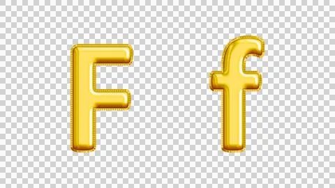 Realistic "Ff" Isolated Balloon Text Effect. 库存插图