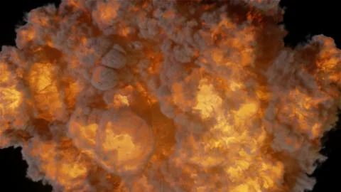 A realistic fiery explosion close up 3d illustration 스톡 일러스트
