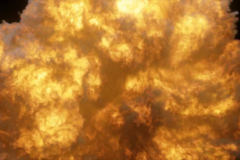 A realistic fiery explosion close up 3d illustration Stockillustratie