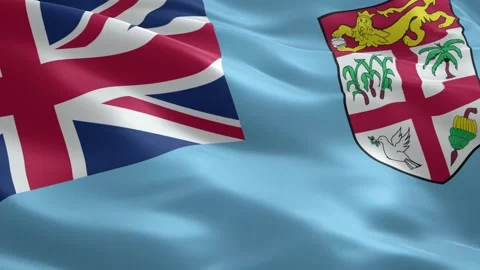 Realistic Fiji National Flag Waving Motion Graphics Video Background for In.. Stock Footage 334492853