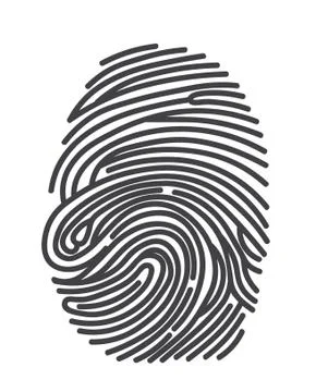 Realistic fingerprint isolated on a white background. Fingerprint icon. Black Stock Illustration