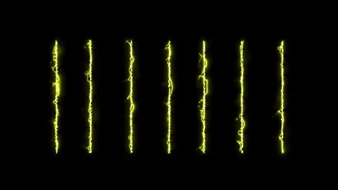 Realistic fire and energy lines animation isolated on black background Video stock 340349043