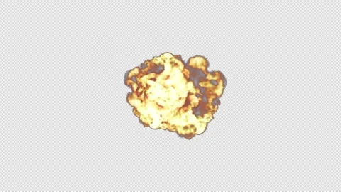 Realistic Fire ball ignition explosion animation on alpha background. Video stock 321715081