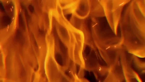 Realistic Fire Burn with Flakes Overlay 4K Stock Footage 294098578