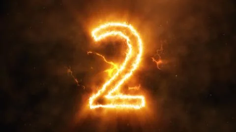 Realistic fire countdown with smoke and cloud. The fire counts from ten to ze Foto stock