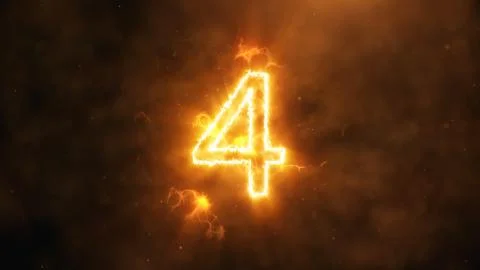 Realistic fire countdown with smoke and cloud. The fire counts from ten to ze Foto stock