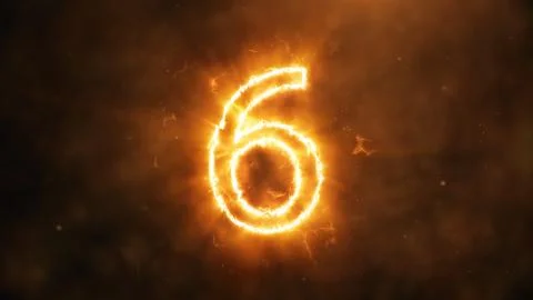 Realistic fire countdown with smoke and cloud. The fire counts from ten to ze Stock Photos