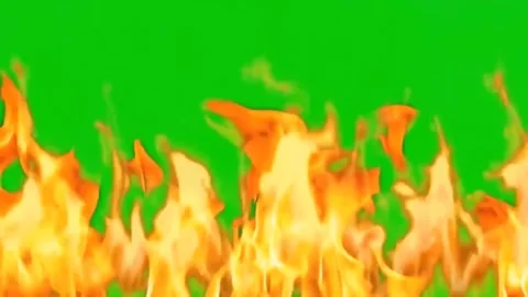 Realistic Fire Effect  Green Screen Flames Video Footage Stock Footage 322956369