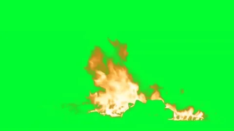 Realistic Fire Effect on Green Screen  Flames Footage Stock Footage 322956379