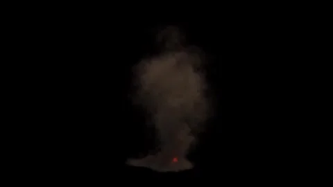 Realistic Fire Explosion with Thick Dark Smoke Billowing on Black Background Stock Footage 274454923