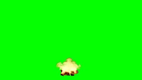 Realistic fire fire and smoke with gray cloud. 3D rendering of wood fire Illustrazione stock