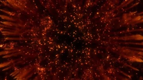 Realistic fire flame on black background.  Stockbeeldmateriaal 197509904