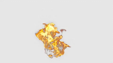 Realistic Fire Flame Burning on Black with Alpha Channel Stock Footage 346175985
