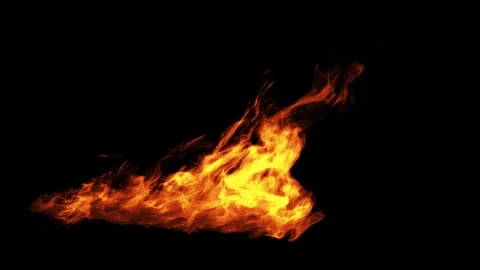 Realistic Fire Flame Element with Intense Burning Flames Stock Footage 345320060