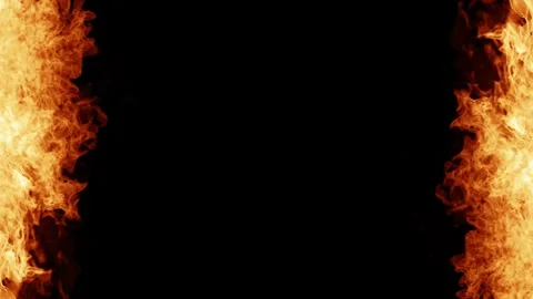 Realistic Fire Flame Element with Intense Burning Flames Stock-Footage 345320188