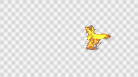 Realistic Fire Flame Element with Intense Burning Flames Stockbeeldmateriaal 345323305