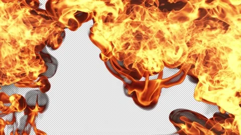 Realistic Fire Flame Element with Intense Burning Flames 動画素材 345351306