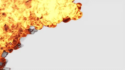 Realistic Fire Flame Element with Intense Burning Flames 動画素材 345351540