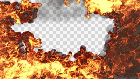 Realistic Fire Flame Element with Intense Burning Flames 動画素材 345352032