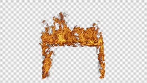 Realistic Fire Flame Element with Intense Burning Flames Видео 345555024