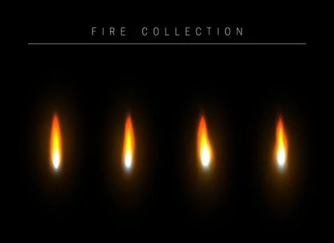 Realistic fire flame isolated light effect. Stock Illustration