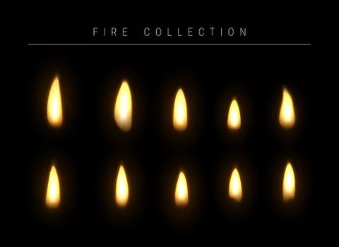 Realistic fire flame isolated light effect. Stock Illustration