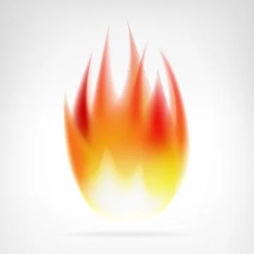Realistic fire flame isolated vector element illustration Stock Illustration