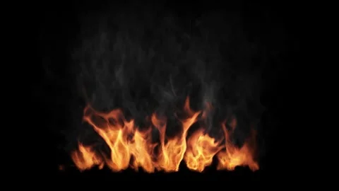 Realistic Fire Flame Simulation with Billowing Smoke with Alpha layer Vidéo 280417666