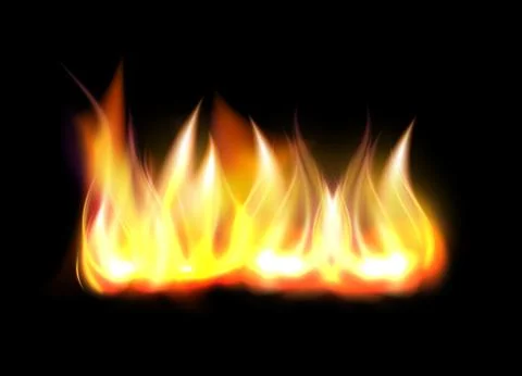 Realistic fire flame vector element Stock Illustration