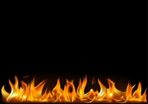 Realistic Fire Flames Background Stock Illustration
