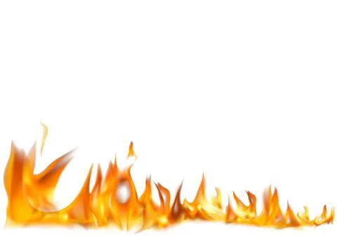 Realistic Fire Flames Background Stock Illustration