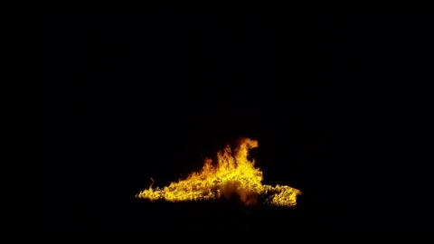 Realistic fire flames on black background Stock Footage 302474772