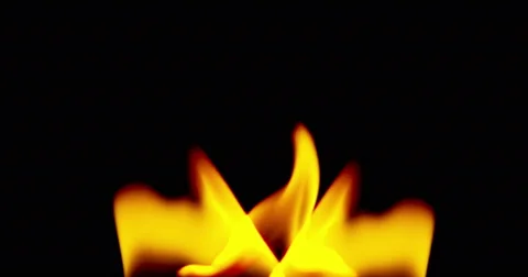 Realistic fire flames burn movement on black background Video stock 62395173