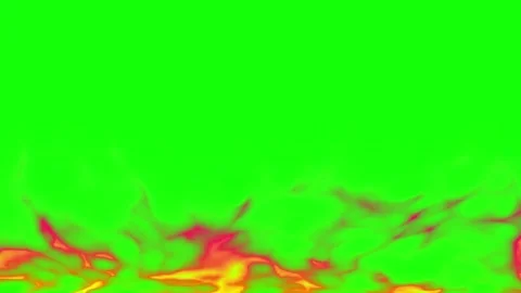Realistic Fire Flames Burning at Bottom of Screen with Green Screen Background Stock Footage 338368978