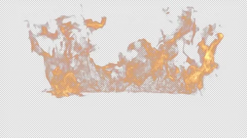 Realistic Fire Flames Igniting And Burning . Ground Debris Fire HD Transparent Stock Footage 309317264