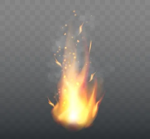 Realistic Fire Flames isolated Stock Illustration