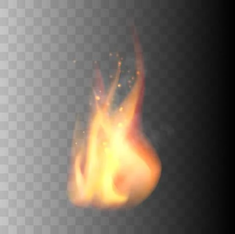 Realistic Fire Flames isolated Stock Illustration