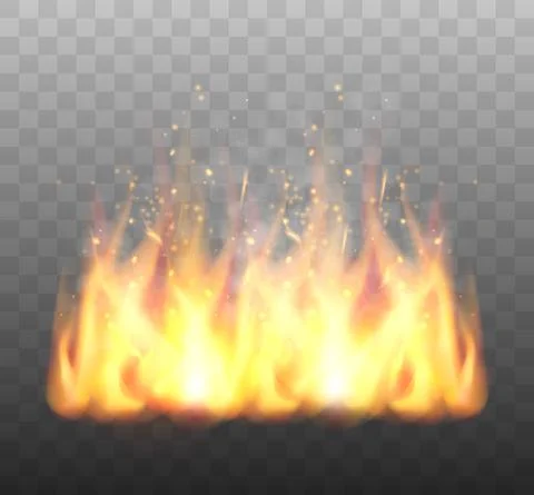 Realistic Fire Flames isolated Stock Illustration