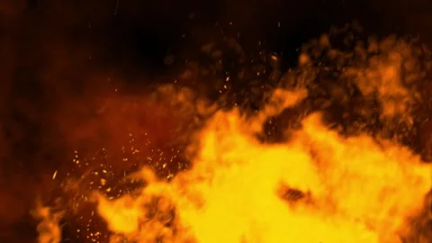 Realistic fire flames with vivid orange and red tones Stock Footage 320326771