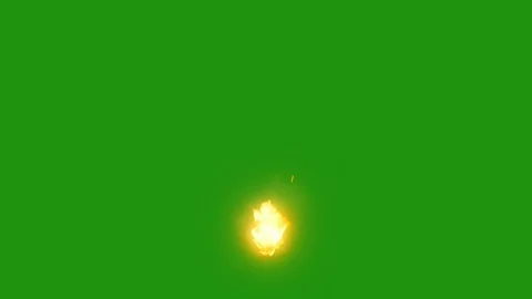 REALISTIC FIRE IN GREEN BACKGROUND Stock Footage 122145704