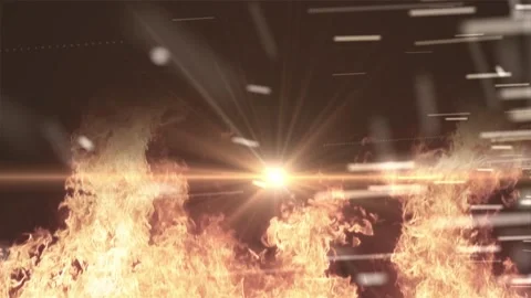 Realistic fire scene with alpha channel. Flames and sparks. Stock Footage 329396132